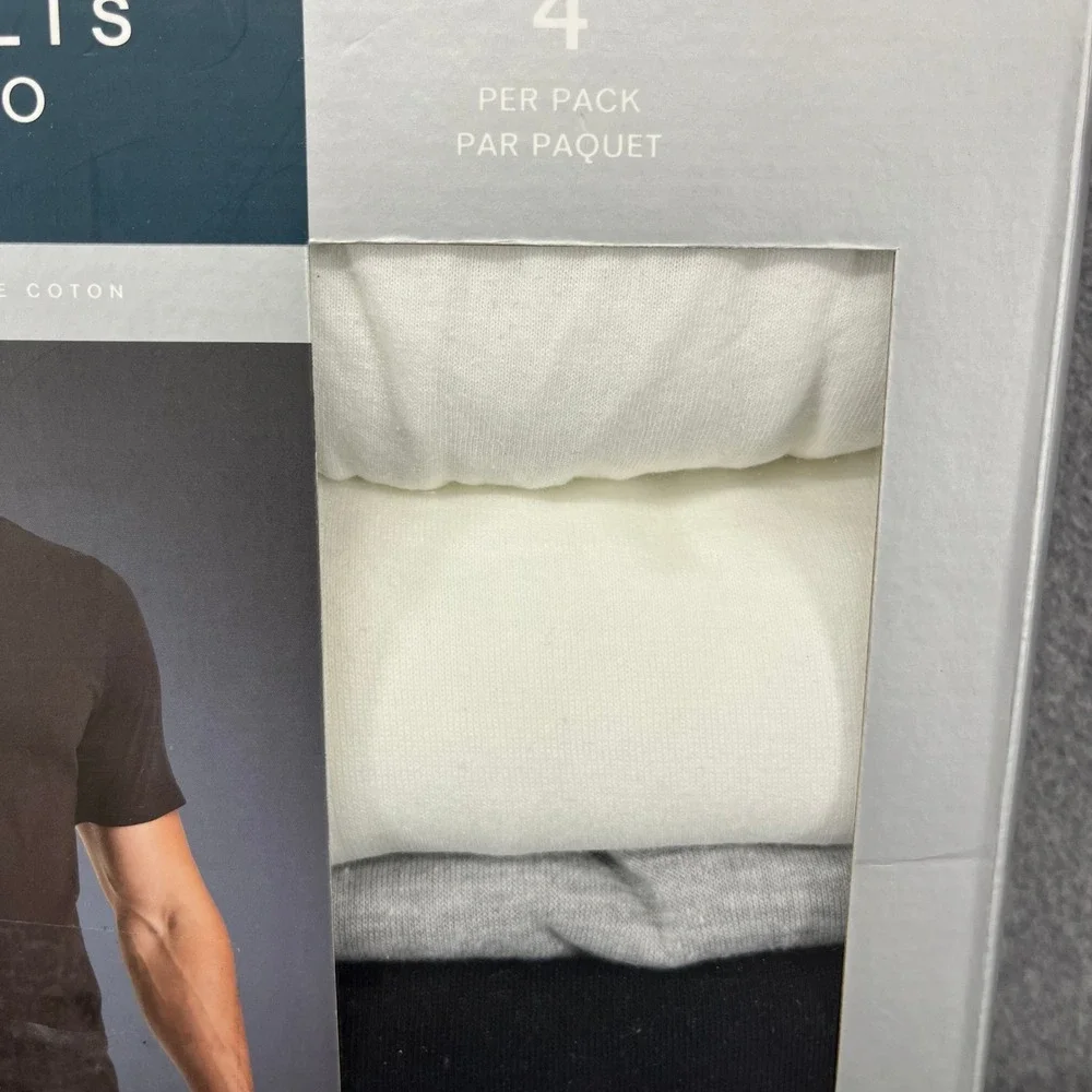 Perry Ellis Portfolio Crew Neck T-Shirts Mens Small Undershirt 4pk Cotton Blend